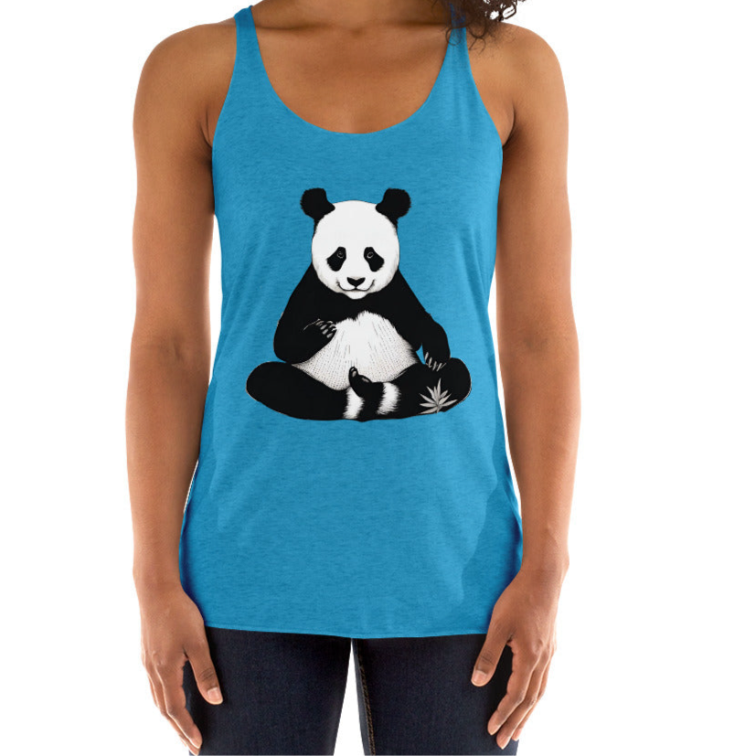 Sleeping Baby Panda-Form-hugging lightweight Racer back training top