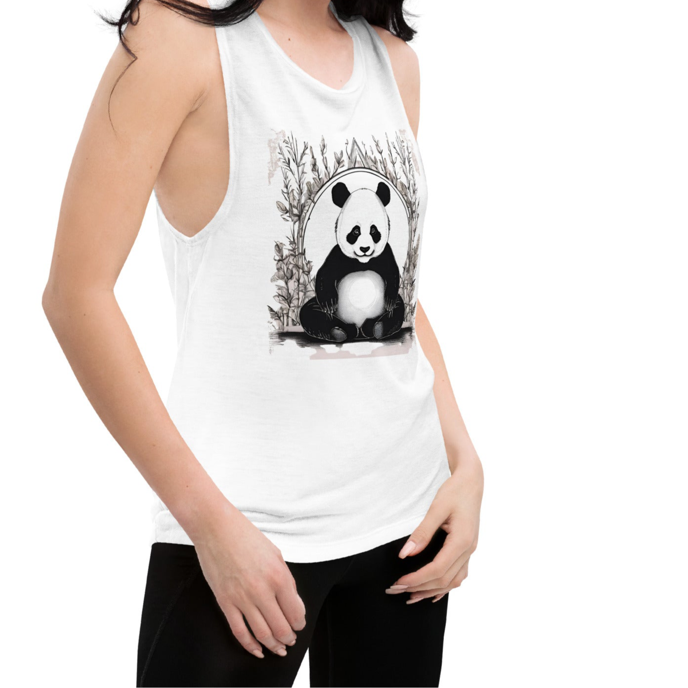 Lotus Panda-Relaxed-Fit Sleeveless Top with Dropped Arm Openings
