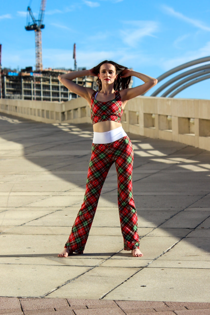 Holiday Plaid Flare leggings