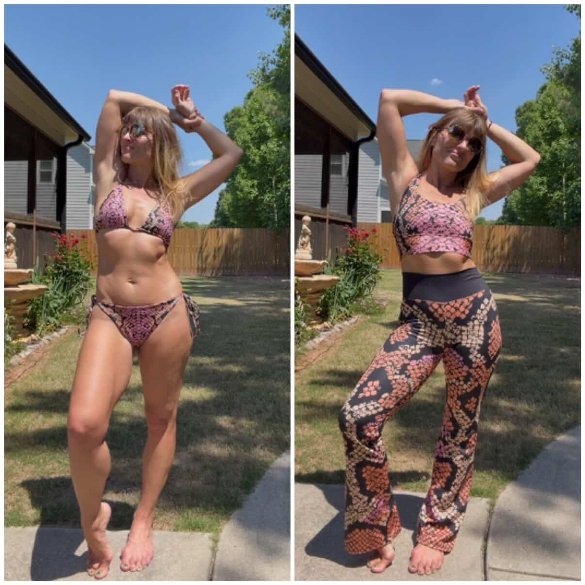 Drenched in Pink Cobra Print String Bikini Set