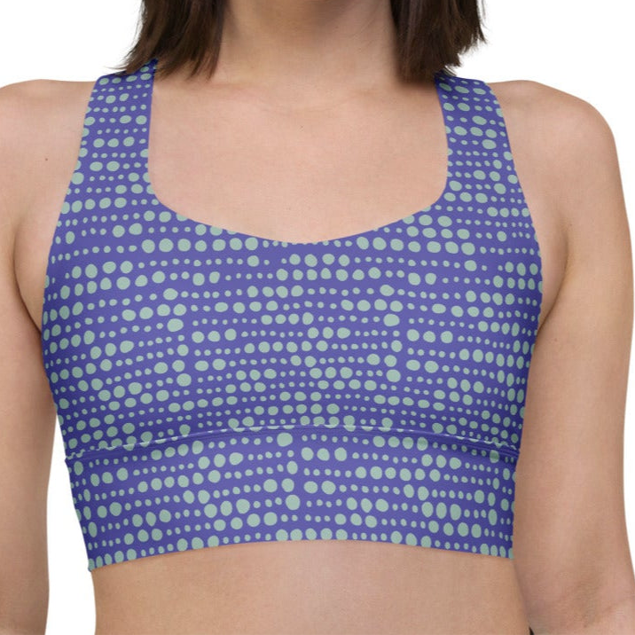 Purple Skipping Stones Design-Breathable Compression Racerback Sports Bra