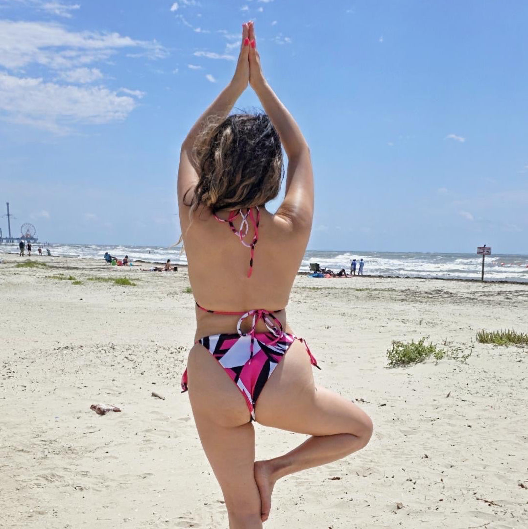 Hot Pink Prism Pulse Recycled String Bikini Bottom