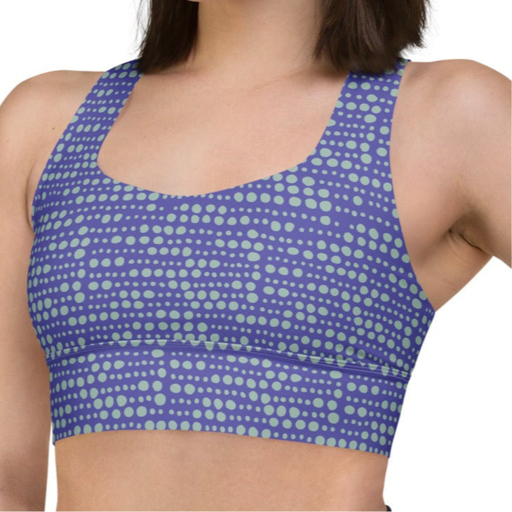 Purple Skipping Stones Design-Breathable Compression Racerback Sports Bra