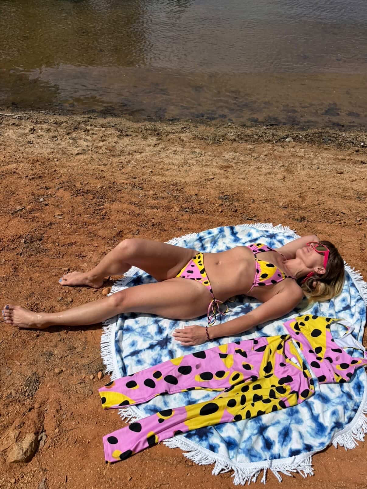 Sherbet Swirl Animal Print- String Bikini Top