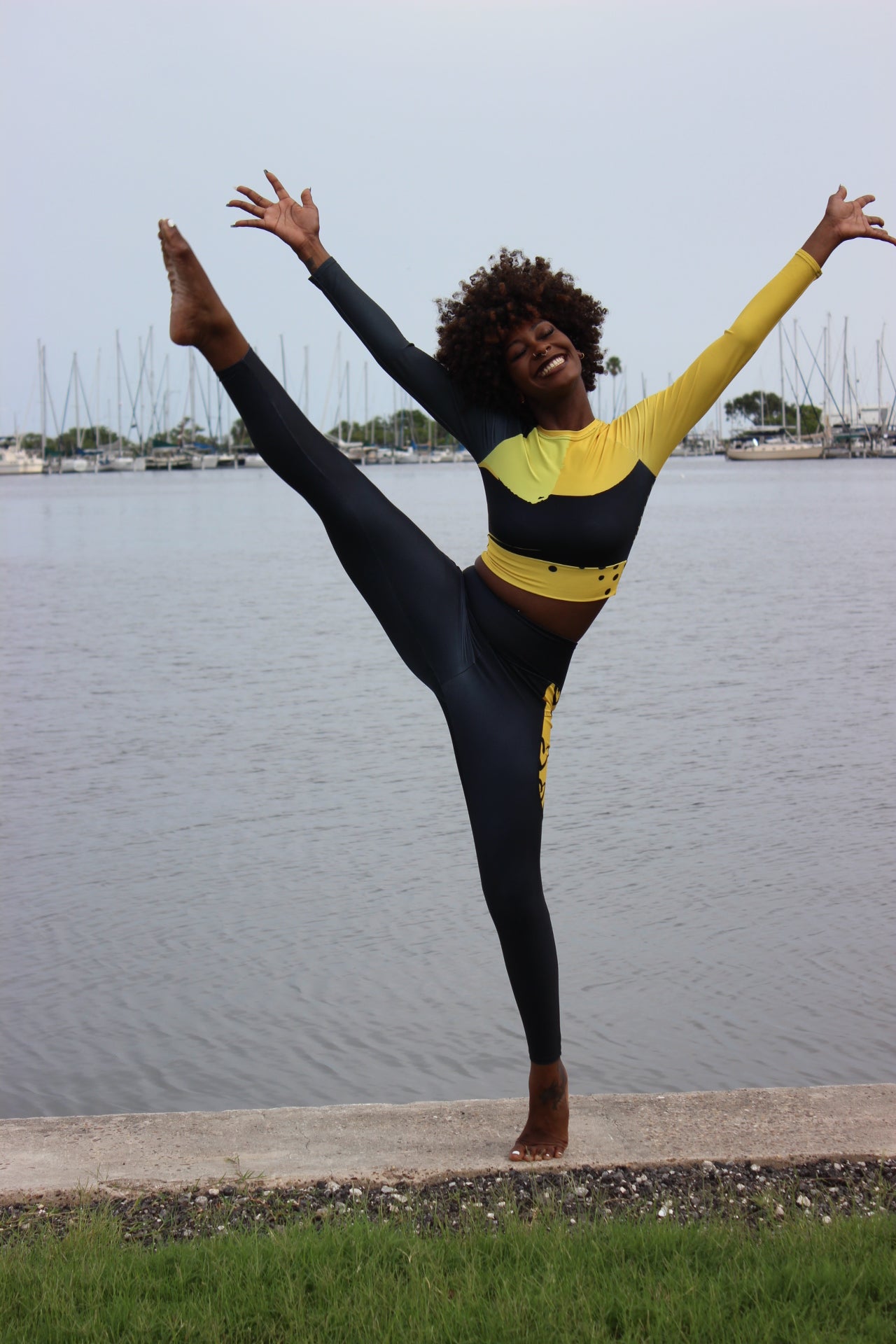 Loving Hearts Recycled Poly Long Sleeve Compression Crop Top