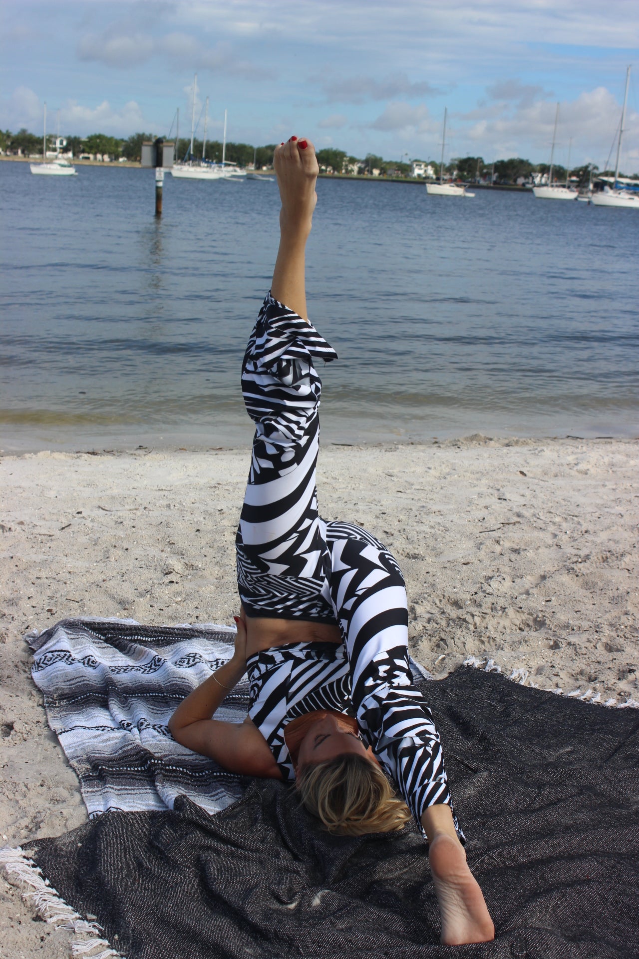 Eclectic Electric Abstract Print Sustainable Workout Flare Leggings