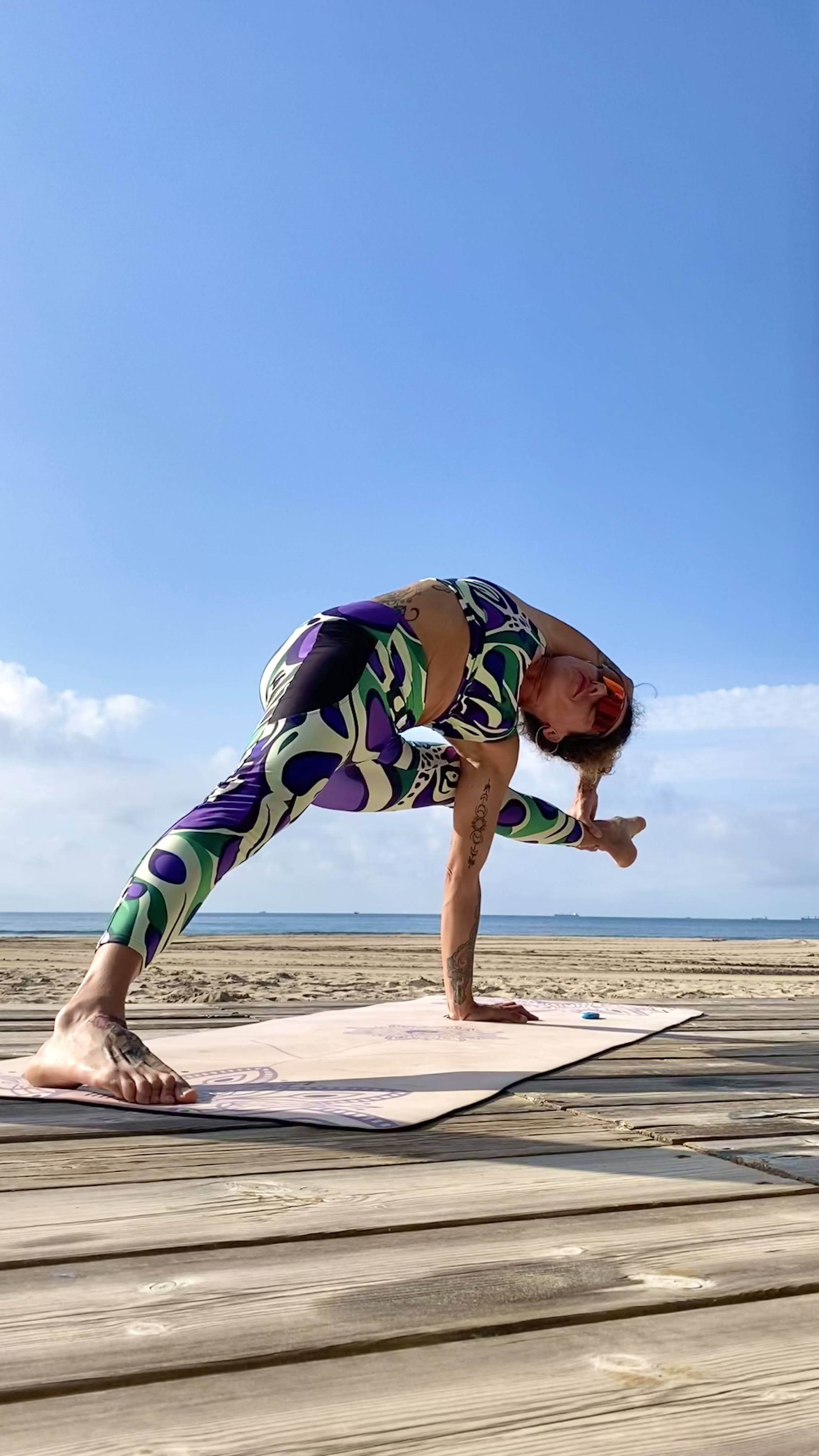 Purple Paisley Planets-Sustainable High Waisted Leggings with Side Pockets