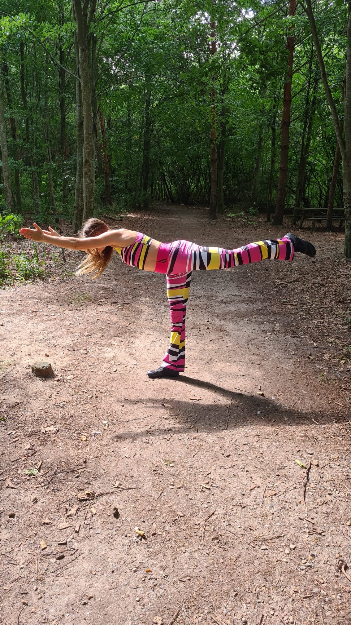 Pretty Pink Purrfect Animal Stripes Flare leggings