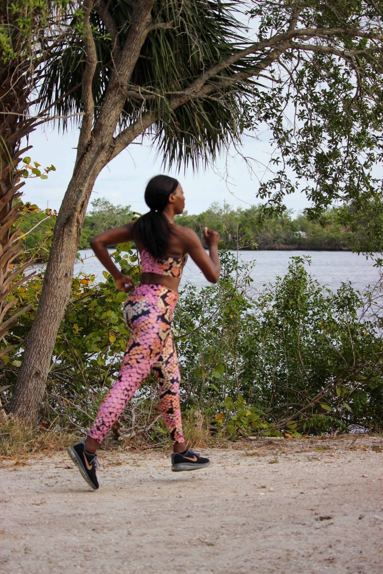 Drenched in Pink Cobra Print High Waisted Recycled Polyester leggings