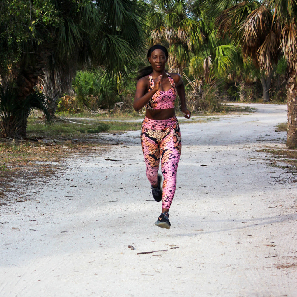 Drenched in Pink Cobra Print High Waisted Recycled Polyester leggings