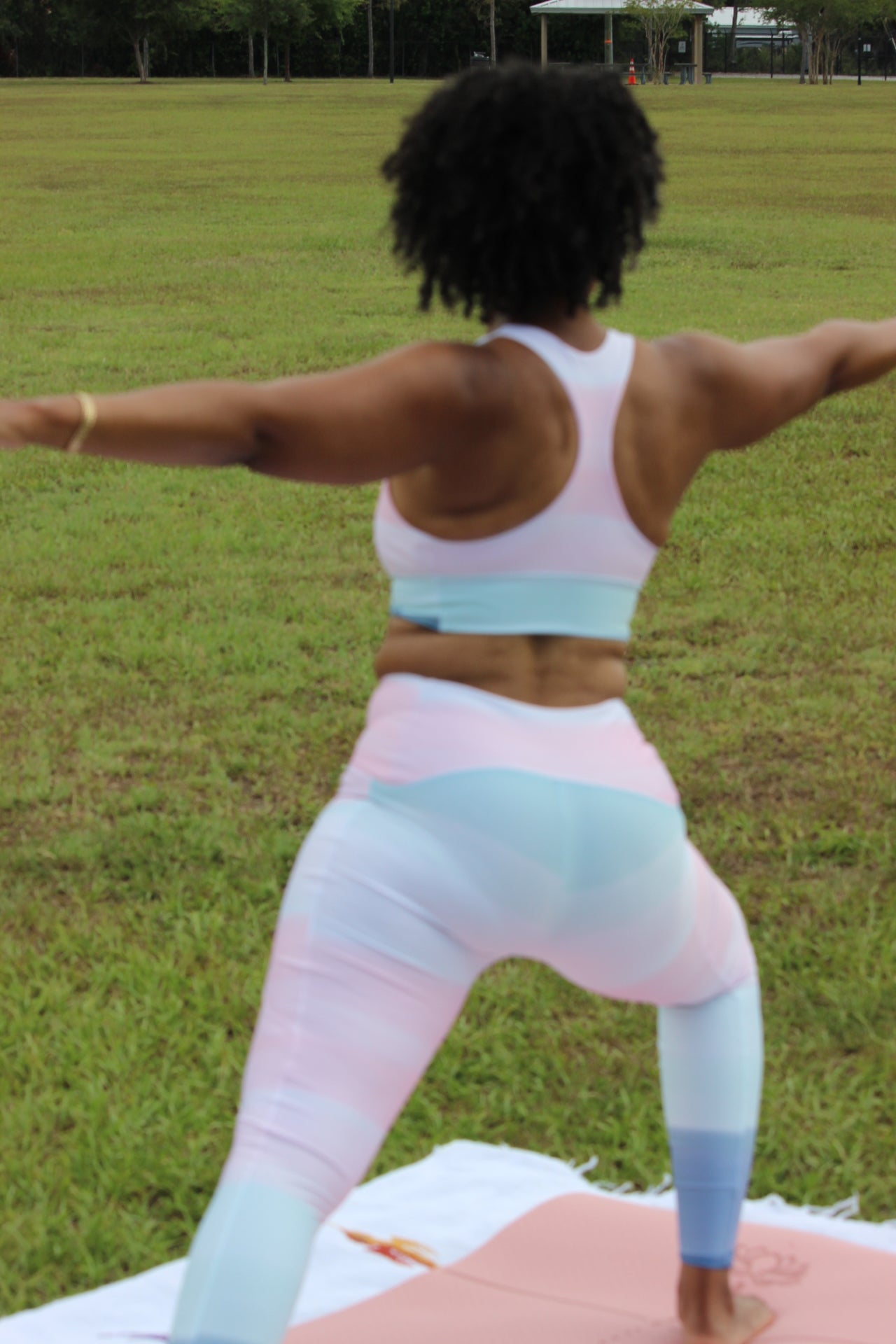Serene Pink Prayers High Waisted Eco Friendly Leggings with Pockets