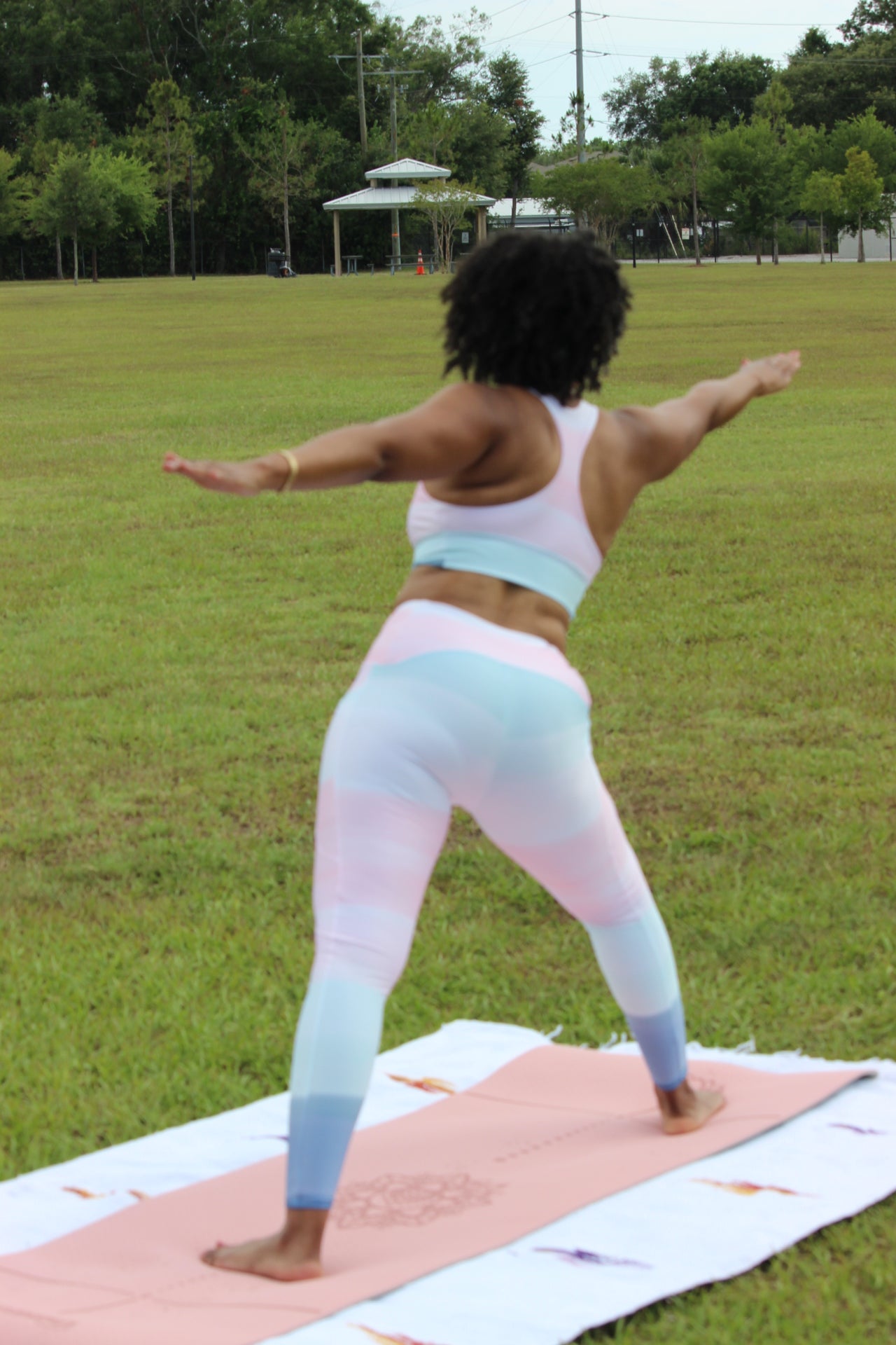 Serene Pink Prayers High Waisted Eco Friendly Leggings with Pockets