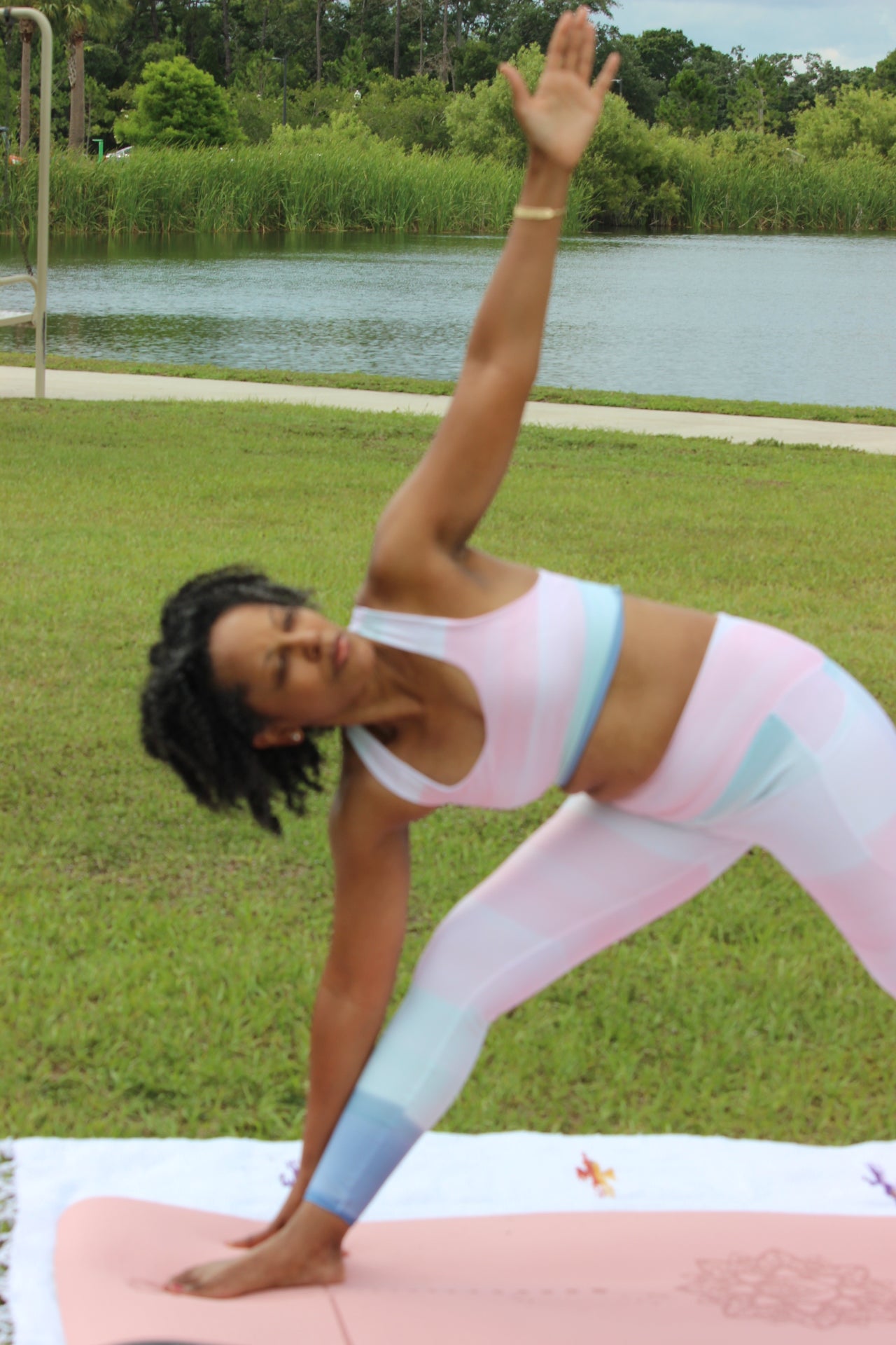 Serene pastels-Eco-Friendly Full-Support Racerback Sports Bra