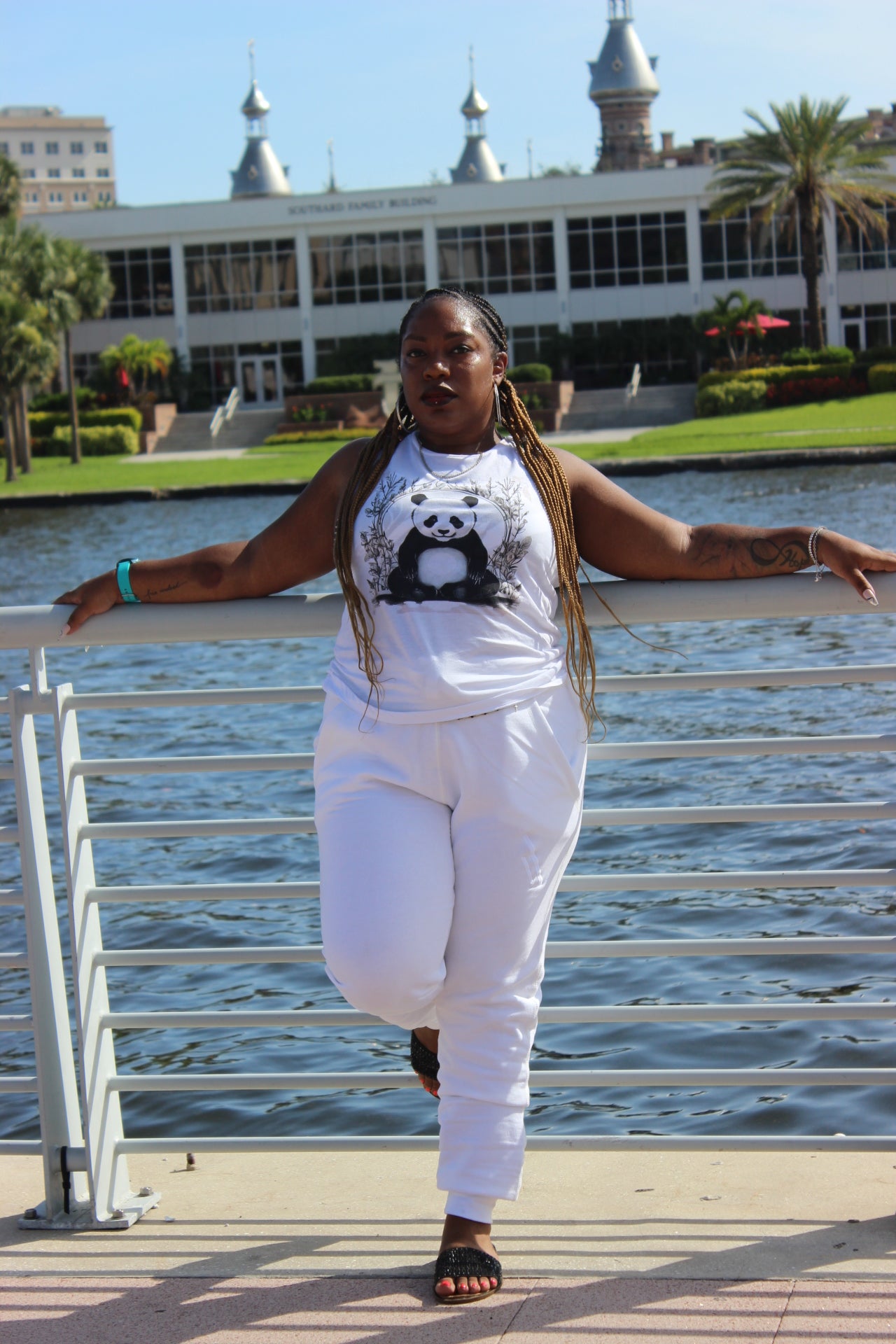 Lotus Panda-Relaxed-Fit Sleeveless Top with Dropped Arm Openings
