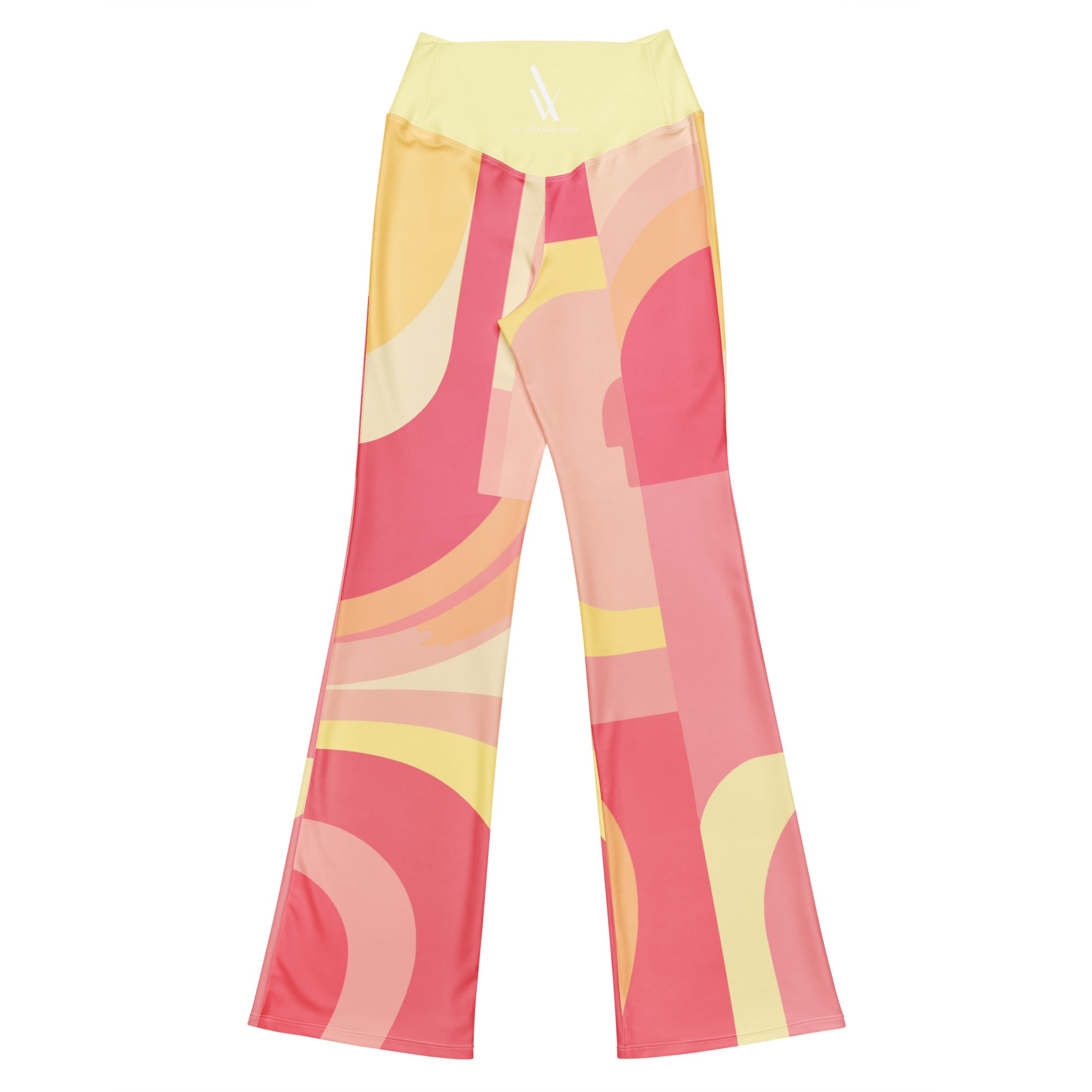 Sweet Sol Geometric Melon Yoga Flare leggings