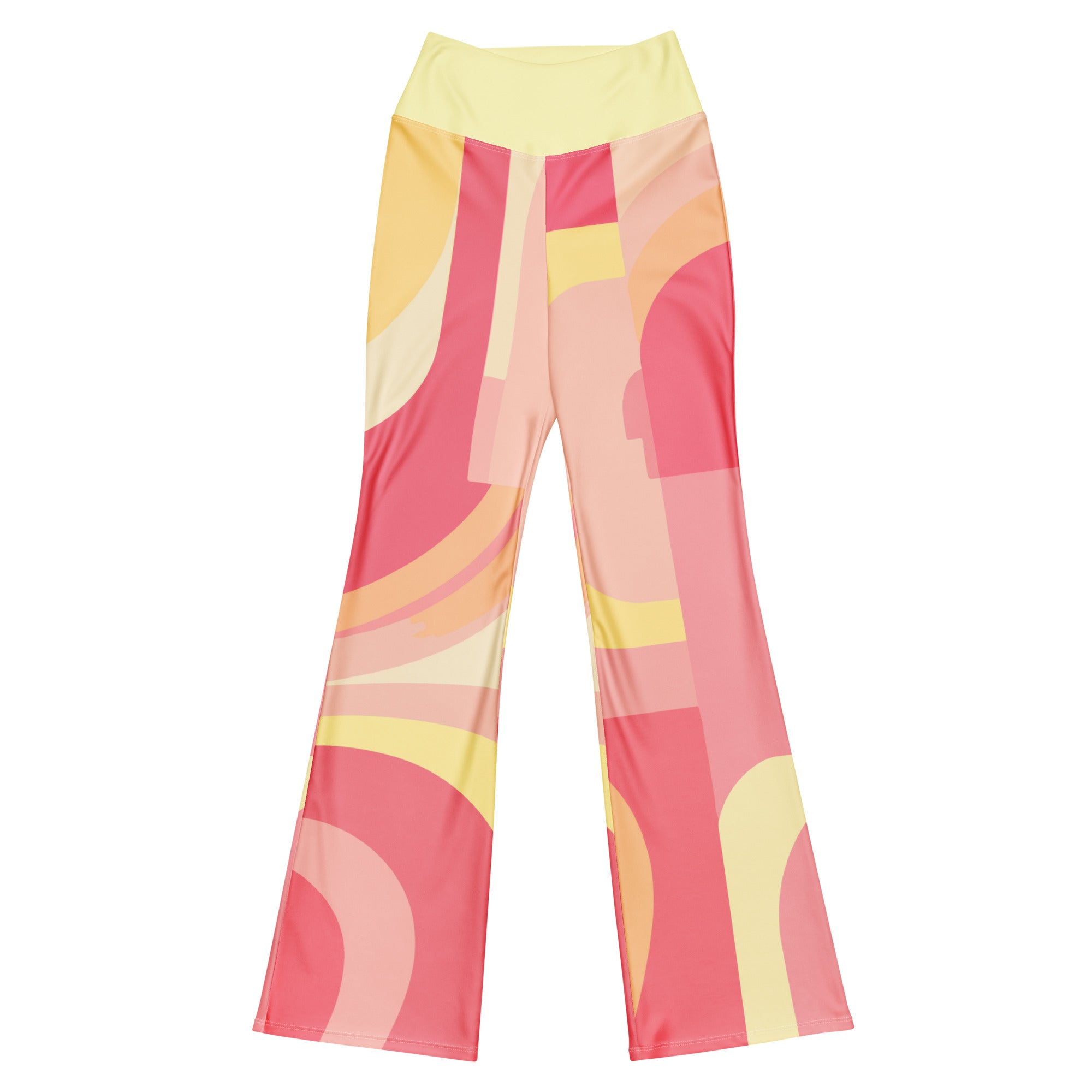 Sweet Sol Geometric Melon Yoga Flare leggings