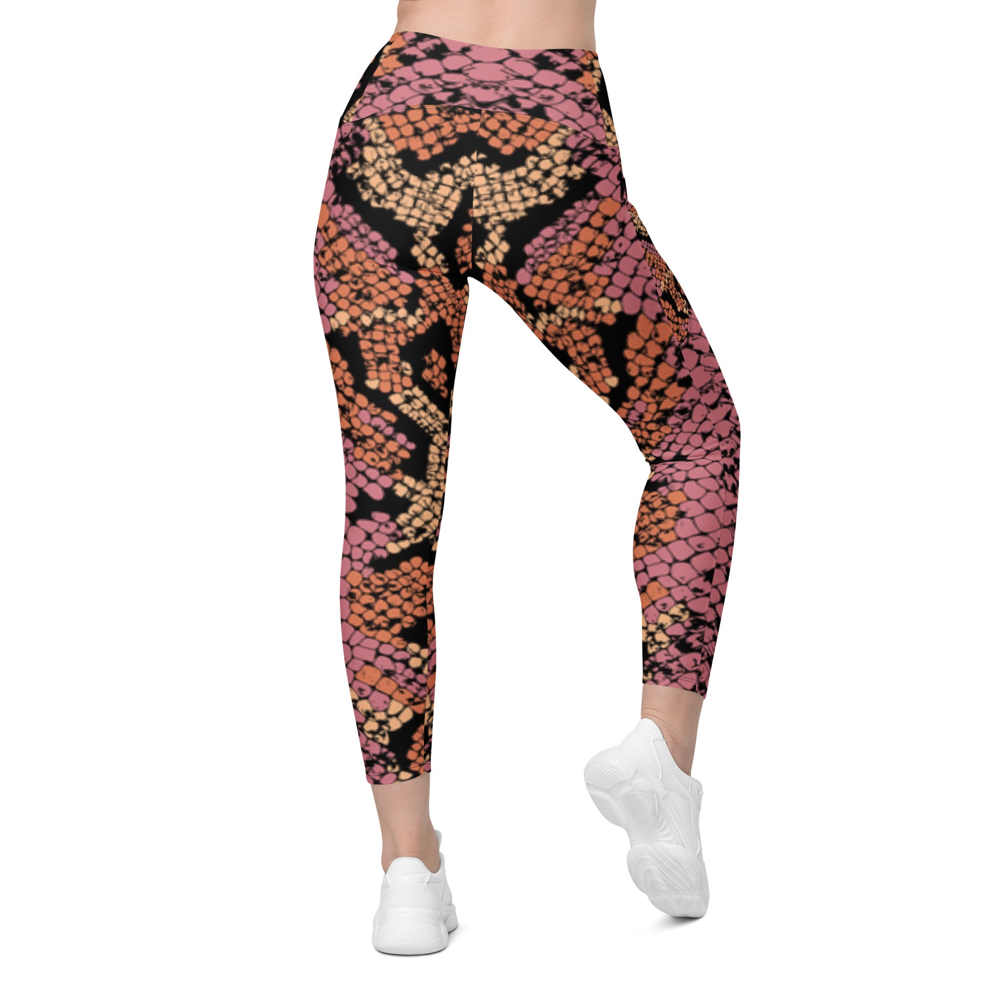 Drenched in Pink Cobra Print High Waisted Recycled Polyester leggings