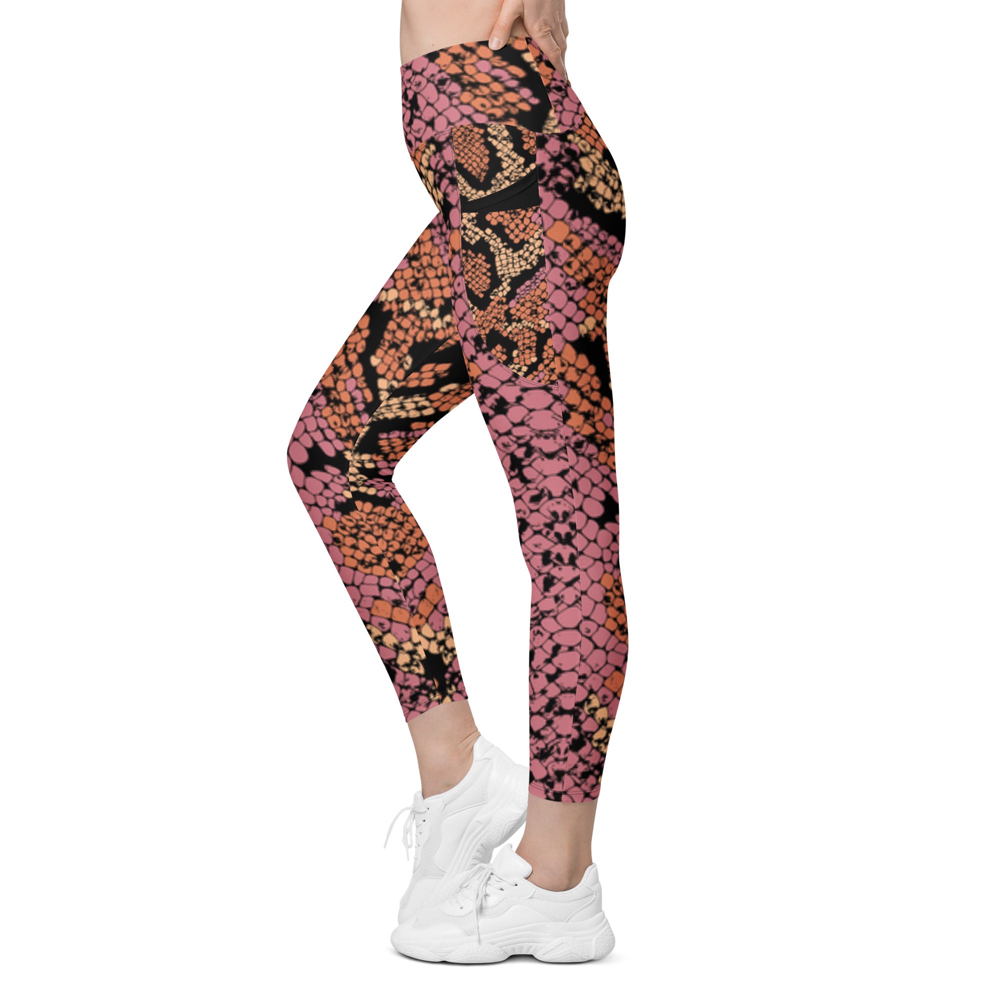 Drenched in Pink Cobra Print High Waisted Recycled Polyester leggings