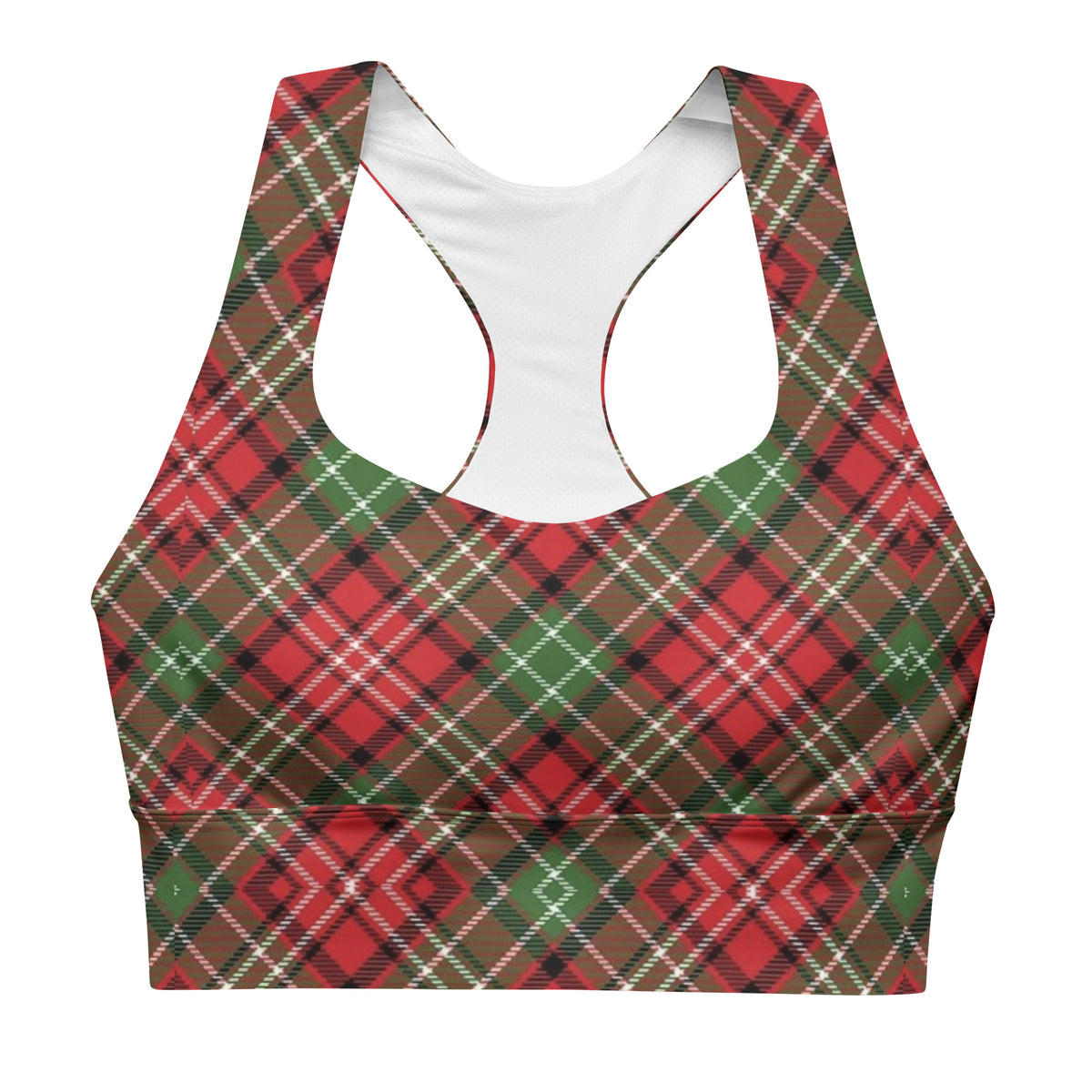 My Velveteen Habit womens holiday plaid sports bra
