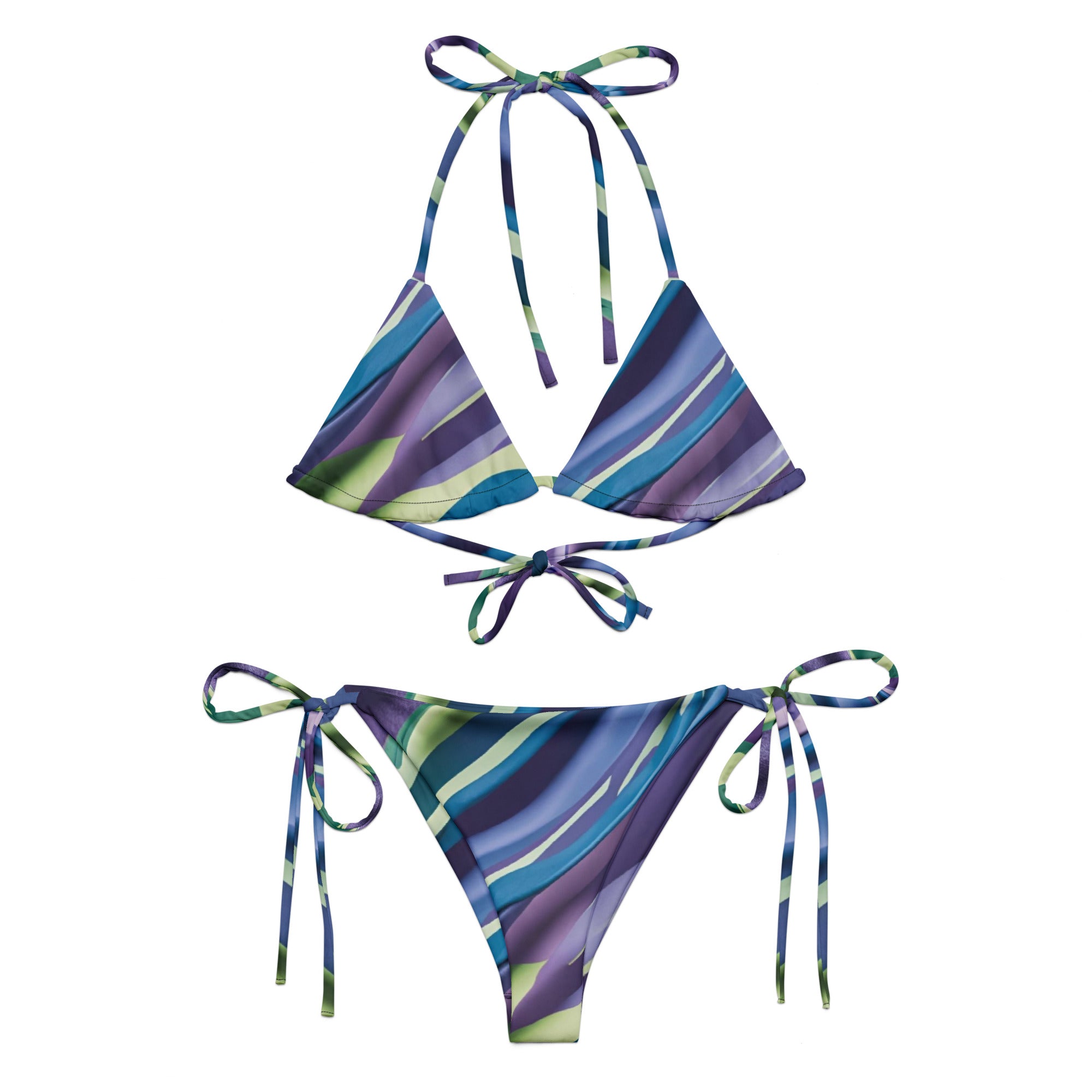 Aqua Meridian Flow recycled string bikini set