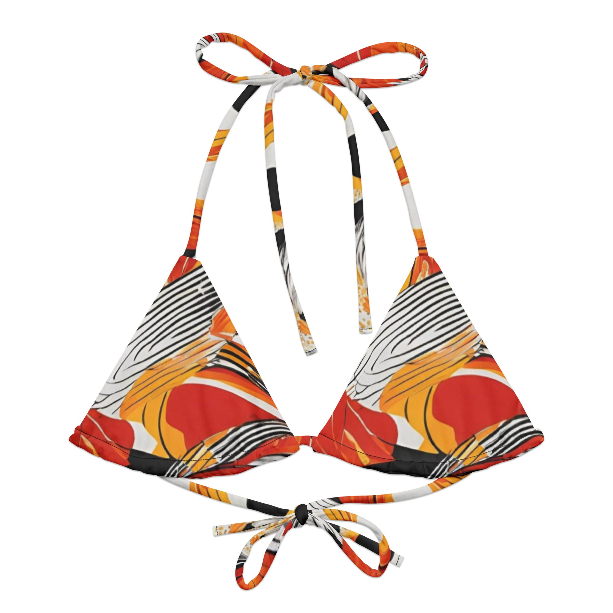 Dusk Drifter abstract print recycled string bikini top