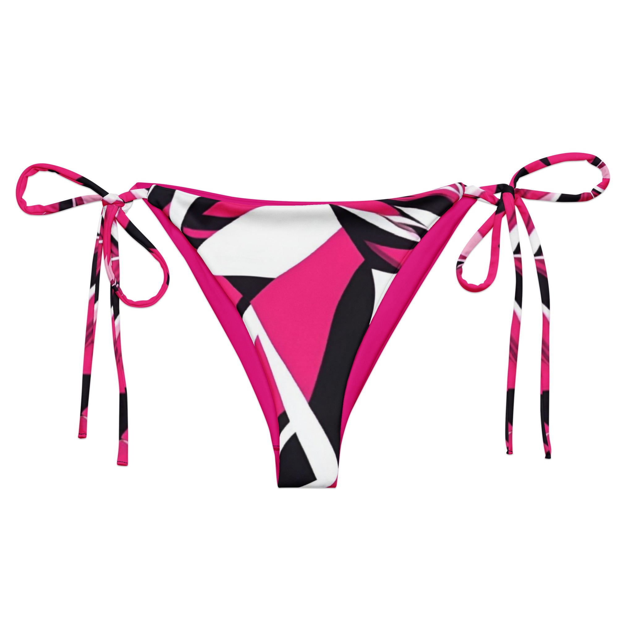 Hot Pink Prism Pulse recycled string bikini bottom
