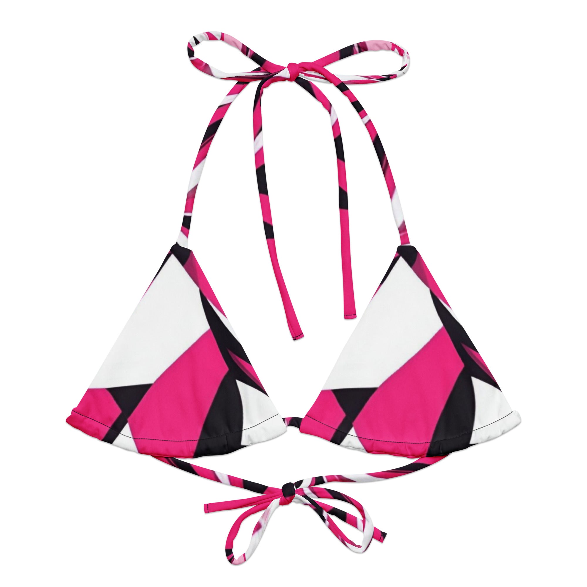 Hot Pink Prism Pulse recycled string bikini top