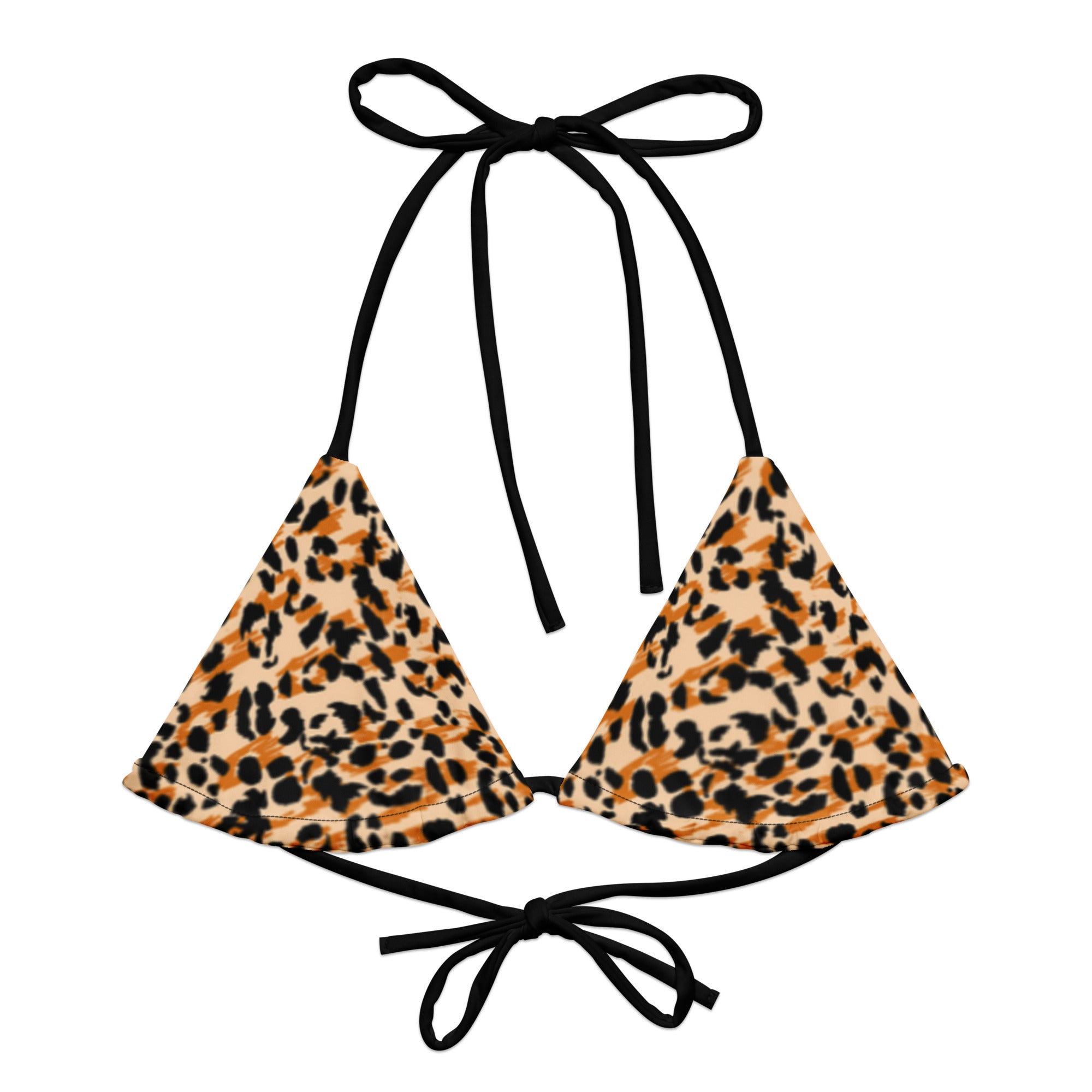 	Savage Cheetah animal print eco recycled string bikini top