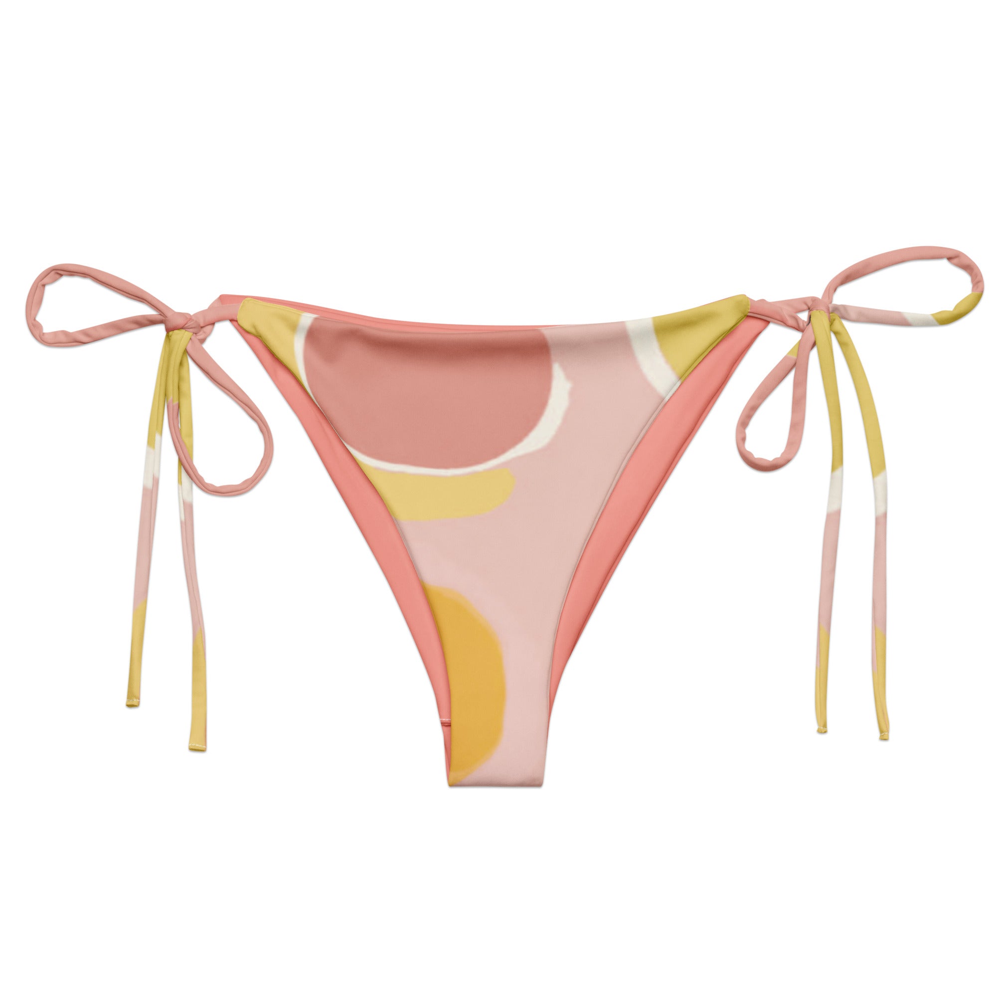 Sweet Sol Bubbles and Flowers Print recycled string bikini bottom
