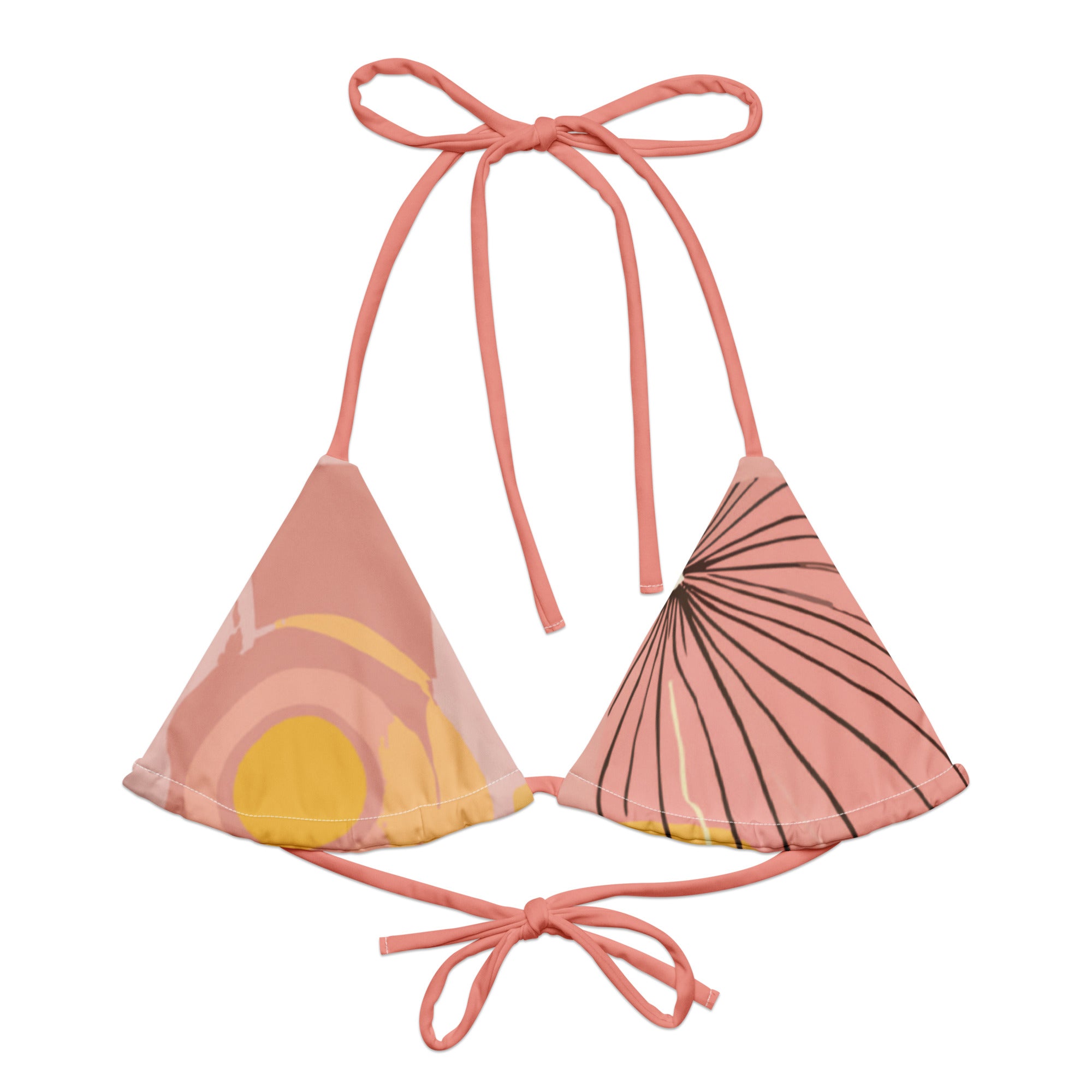 	Sweet Sol Bubbles and Flowers Print recycled string bikini top
